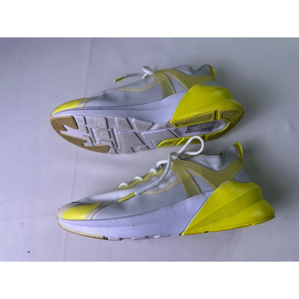 Fabletics Cheviot Performance Sneaker Women Sz 7 White Neon Yellow Athletic Gym‎